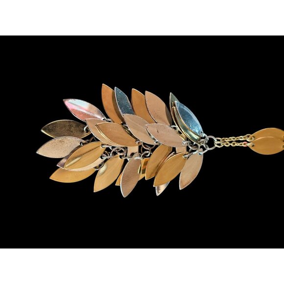 Silver/Gold Waterfall Y Necklace - Picture 4 of 8